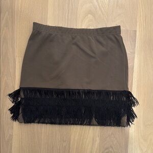 BB Dakota Brown Ruffled Mini Skirt for Casual Nights